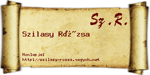 Szilasy Rózsa névjegykártya